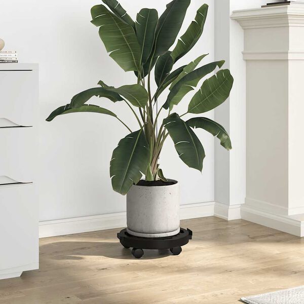 vidaXL Kasvirullakko py&ouml;rill&auml; 5 kpl halkaisija 30 cm musta 170 kg