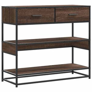 vidaXL Konsolip&ouml;yt&auml; ruskea tammi 90x35x80 cm tekninen puu
