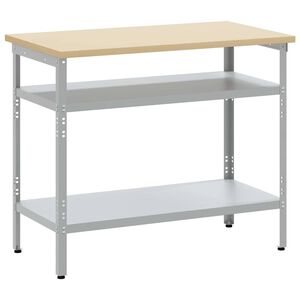vidaXL Ty&ouml;p&ouml;yt&auml; hyllyll&auml; Harmaa ja beige 100 x 55 x 85 cm Ter&auml;s