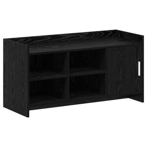 vidaXL Kenk&auml;kaappi ovella Musta tammi 100 x 39,5 x 51 cm Tekninen puu