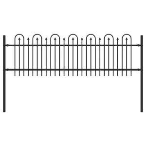 vidaXL Piikki Kaari Aita Musta 200 x 130 cm Jauhemaalattu Ter&auml;s