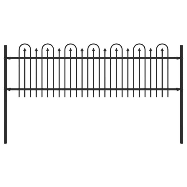 vidaXL Piikki Kaari Aita Musta 200 x 130 cm Jauhemaalattu Ter&auml;s