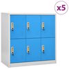 vidaXL Pukukaapit 5 kpl vaaleanharmaa ja sininen 90x45x92,5 cm ter&auml;s
