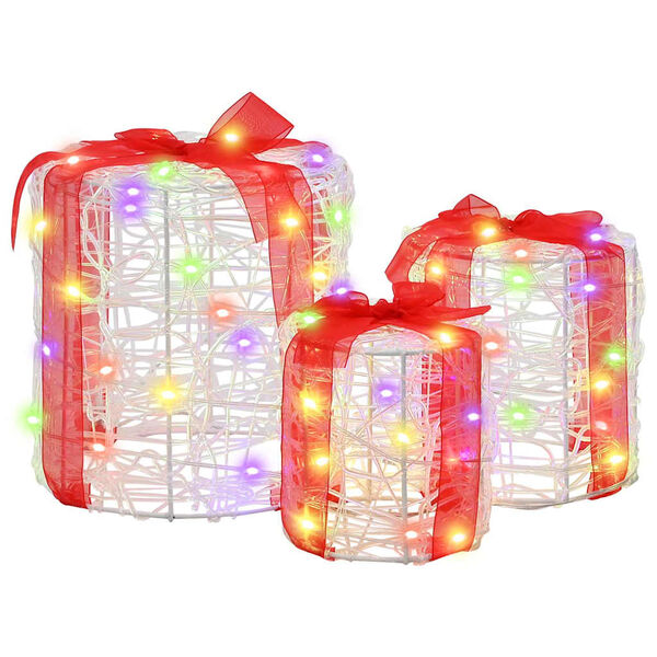 vidaXL Lahjarasian Koristus 3 pcs v&auml;rik&auml;s 20 x 20 x 21 cm Akryyli