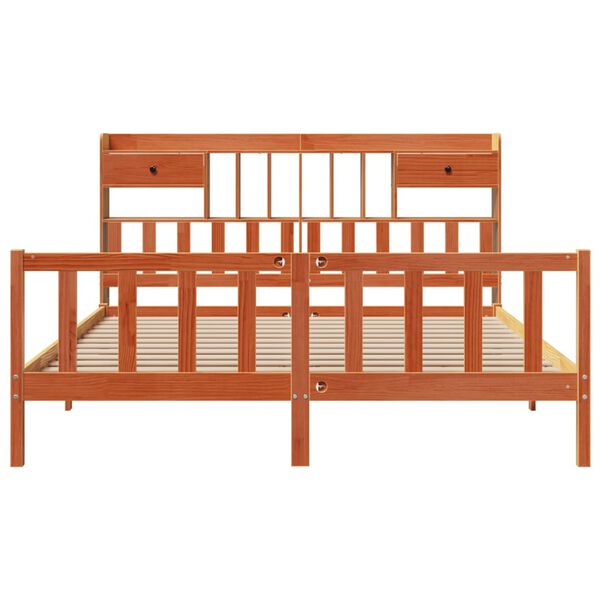 vidaXL S&auml;nky kirjahyllyll&auml; ei patjaa vahanrusk. 180x200 cm t&auml;ysi m&auml;nty