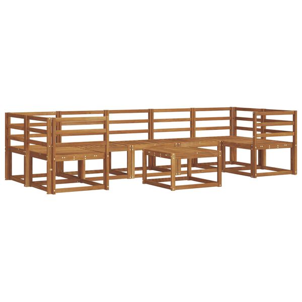 vidaXL Ulkosohvakokoelma 8 pcs Luonnollinen Tihe&auml; akasiapuu