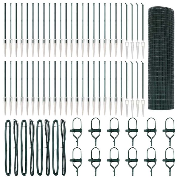 vidaXL Aitalatu Vihre&auml; 100 x 0,8 m (25 x 25 mm verkko) Ter&auml;s ja PVC