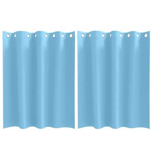 vidaXL Piment&auml;v&auml; verho renkailla 2 pcs Vaaleansininen 140 x 140 cm