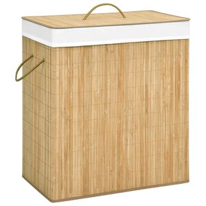 vidaXL Bambu pyykkikori 2 osiota 100 l