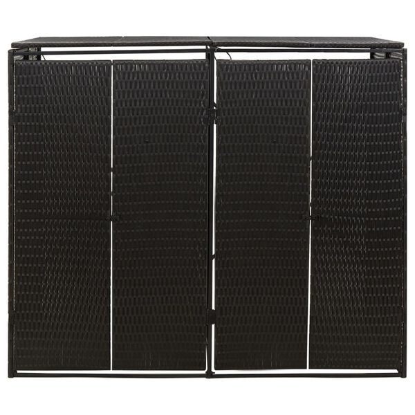 vidaXL Kahden roska-astian vaja musta 140x80x117 cm polyrottinki