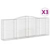 vidaXL Kaarevat kivikorit 3 kpl 400x50x140/160 cm galvanoitu rauta