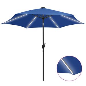 vidaXL Aurinkovarjo LED-valot alumiinitolpalla 300 cm taivaansininen