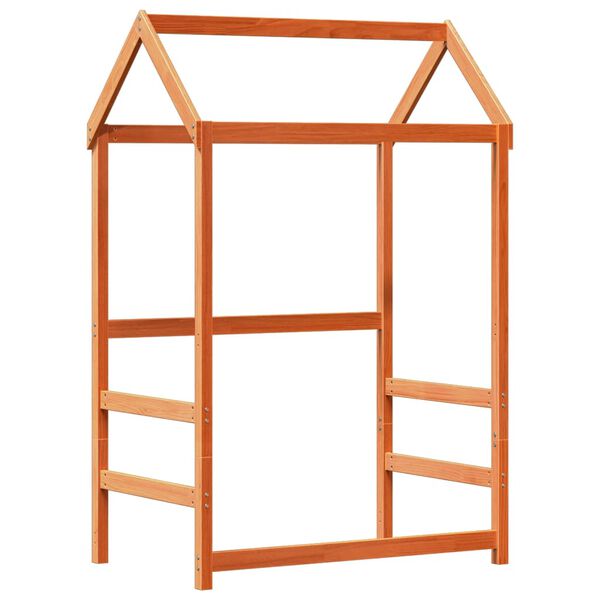 vidaXL Sänky- ja penkkisarja katoksella vahanruskea 80x200 cm mänty