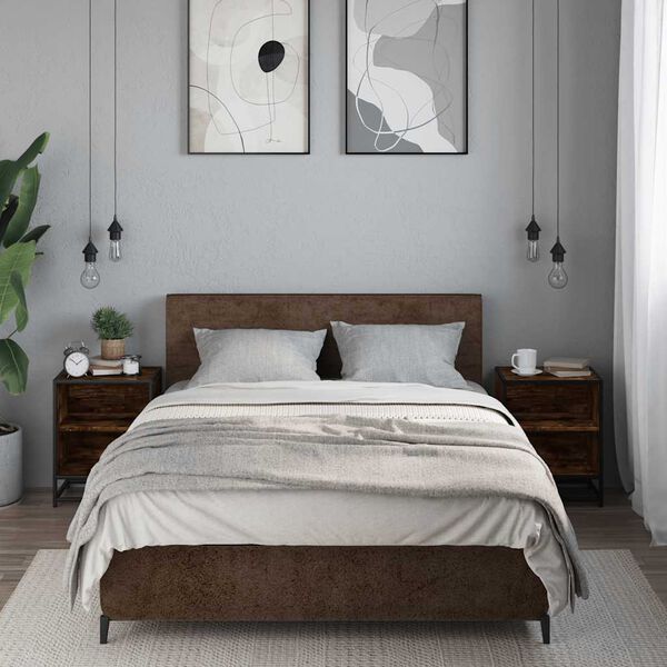 vidaXL Y&ouml;p&ouml;yt&auml;kaapit 2 kpl Savustettu tammi Suunniteltu puu ja metalli