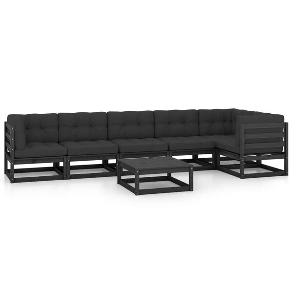 vidaXL 7-osainen Puutarhasohvasarja tyynyill&auml; t&auml;ysi m&auml;nty