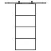 vidaXL Liukuovi asennustarvikkeilla musta 90x205 cm ESG lasi