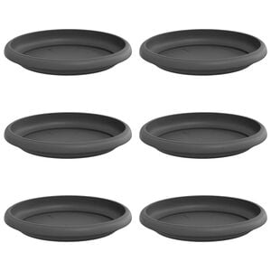 vidaXL Py&ouml;re&auml; kukkatarjotin 6 pcs Musta &Oslash; 14 x 2 cm Muovi