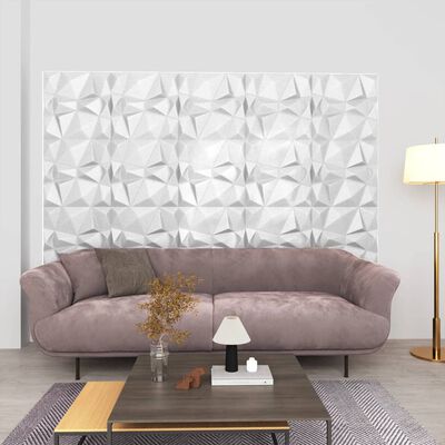 vidaXL 3D-seinäpaneelit 24 kpl 50x50 cm timantinvalkoinen 6 m²