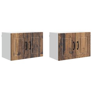 vidaXL Sein&auml;kaappi PORTO 2 pcs Vanha puu 60 x 31 x 40 cm Tekninen puu