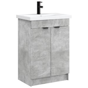 vidaXL Kylpyhuonekalustesetti Betoninharmaa 56 x 37,5 x 81 cm