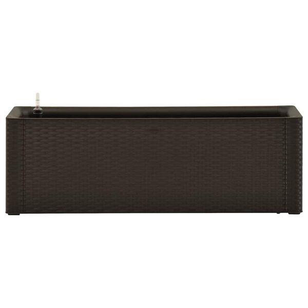 vidaXL Kukkalaatikko itsekastelujärjestelmällä mokka 100x43x33 cm