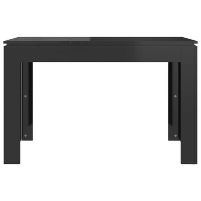 vidaXL Ruokapöytä korkeakiilto musta 120x60x76 cm lastulevy