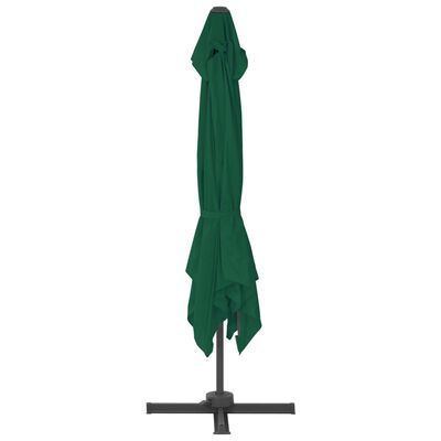 vidaXL Riippuva aurinkovarjo alumiinipylväällä 300x300 cm vihreä