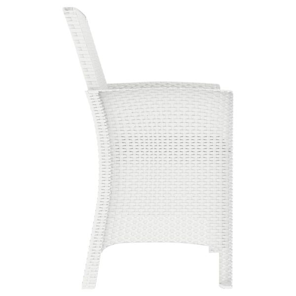 vidaXL Puutarhatuoli tyynyll&auml; PP-rottinki valkoinen