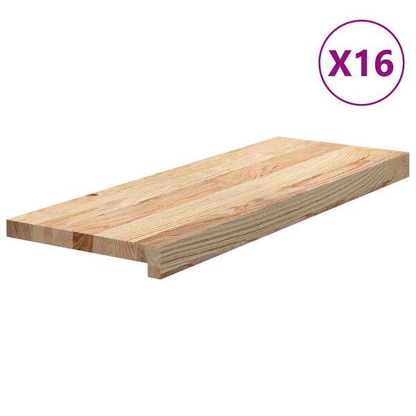 vidaXL Askelmat 16 kpl k&auml;sittelem&auml;t&ouml;n 70x30x2 cm t&auml;ysi tammi