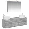 vidaXL Kylpyhuonekalustesetti 4 pcs Harmaa Sonoma Tekninen puu ja lasi