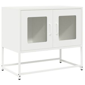 vidaXL TV Kaappi Valkoinen 68x39x60,5 cm Kylm&auml;valssattu ter&auml;s