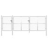 vidaXL Verkkoportti puutarhaan hopeanv&auml;rinen 400x125 cm galvanoitu ter&auml;s