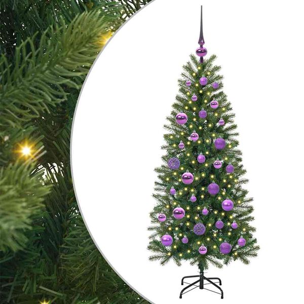 vidaXL Tekojoulukuusi 150 LED-valoilla Vihre&auml; 120 cm PE ja PVC