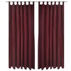 vidaXL Bordeaux Mikro-Satiini Verhot Lenkeill&auml; 2kpl 140 x 225 cm