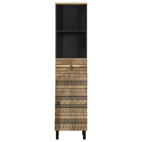 vidaXL Kylpyhuoneen kaappi 38x33,5x160 cm täysi mangopuu