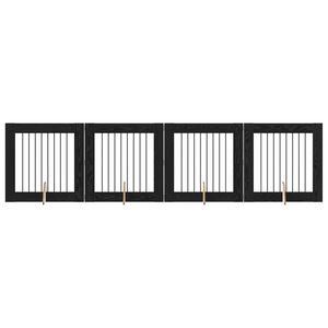 vidaXL Koiraportti jaloilla 4 pcs Musta tammi 80 x 80 cm Tekninen puu