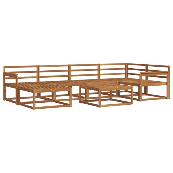 vidaXL Ulkosohvakokoelma 7 pcs Luonnollinen Tihe&auml; akasiapuu