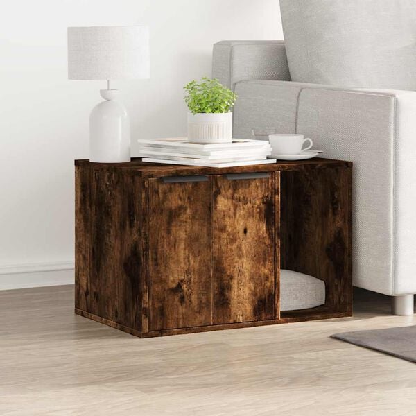 vidaXL Kissanhiekkalaatikon kotelo savutammi 60x40x40 cm tekninen puu