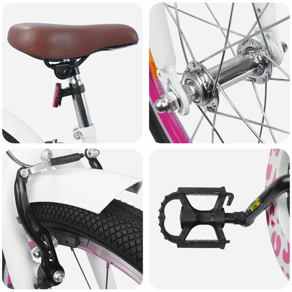 vidaXL Lastenpy&ouml;r&auml; 18 Tuumaa 5-7-vuotiaille Valkoinen