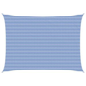 vidaXL Aurinkovarjolaudat 5 x 7 m HDPE Suorakaide Sininen ja valkoinen