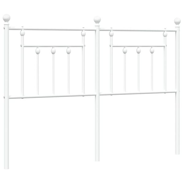 vidaXL Metallinen s&auml;ngynp&auml;&auml;ty valkoinen 150 cm