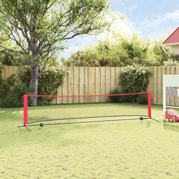 vidaXL Tennisverkko Musta ja punainen 396 x 92 x 87 cm Polyesteri