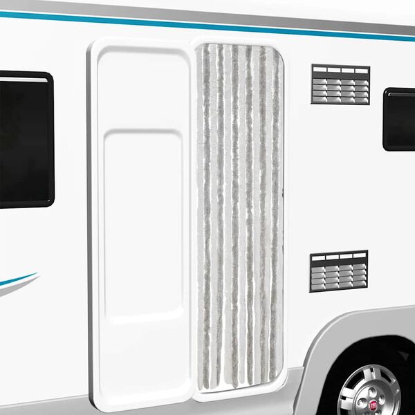 vidaXL Hyönteisverho vaaleanharmaa ja valkoinen 56x185 cm chenille