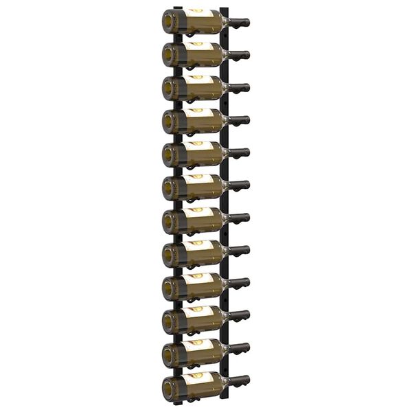 vidaXL Sein&auml; viinipullotelineet 12 pullolle 2 kpl musta rauta