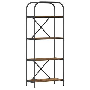 vidaXL Kirjahylly 4 tasoa 60 x 30 x 146 cm Tekninen puu Savup&auml;hkin&auml;