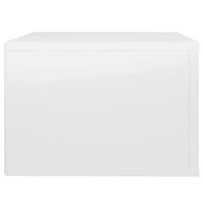 vidaXL Seinäkiinnitettävä yöpöytä korkeakiilto valkoinen 50x36x25 cm