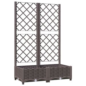 vidaXL Kukkalaatikko s&auml;leik&ouml;ll&auml; ruskea 80x40x121,5 cm PP