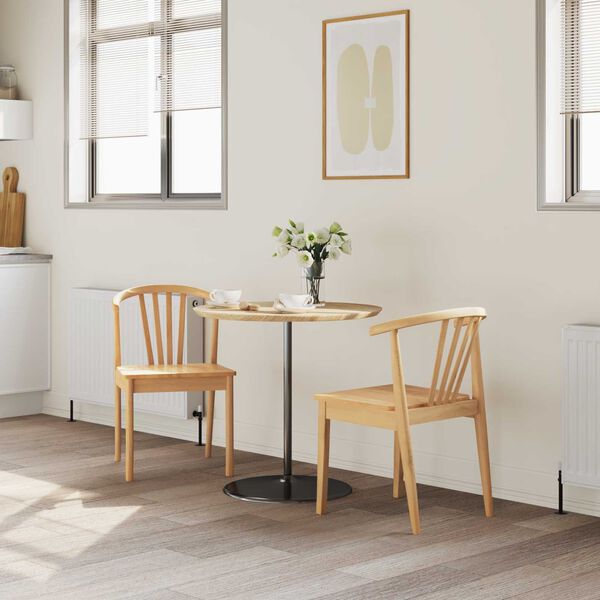 vidaXL Ruokatuoli 2 pcs Luonnollinen Massiivinen kumipuu