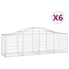 vidaXL Kaarevat kivikorit 6 kpl 200x50x60/80 cm galvanoitu rauta