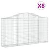 vidaXL Kaarevat kivikorit 8 kpl 200x30x100/120 cm galvanoitu rauta